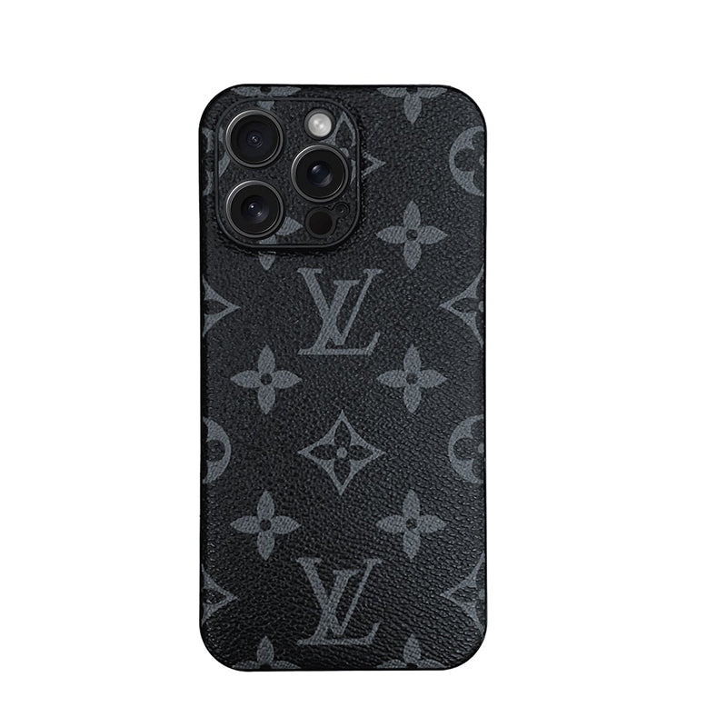 BLACK MONOGRAM CUSTOM SIDE iPhone Case