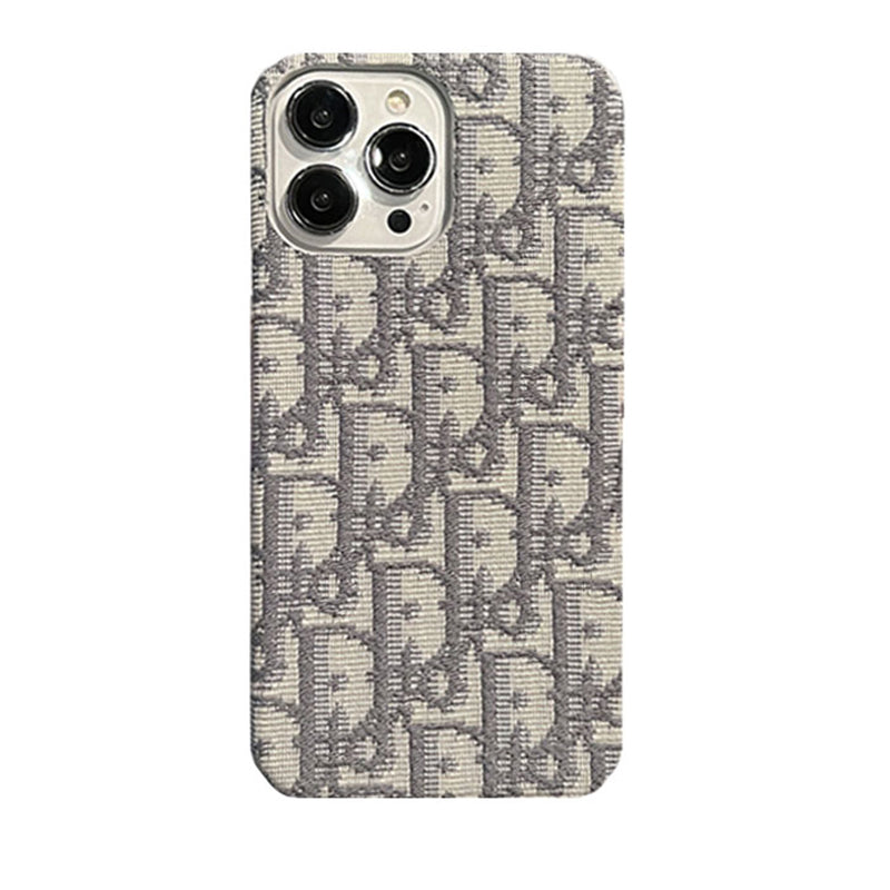 Luxury CD iPhone Case Classic Fabric Gray