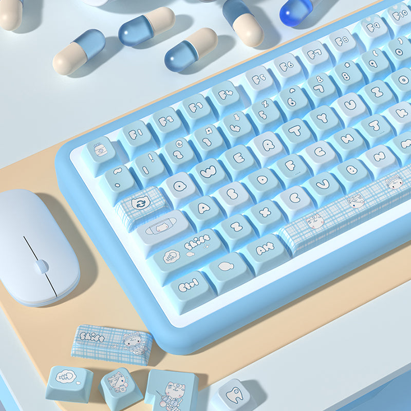 Aqua Kitten MDA Profile Dye Sub PBT Keycap Set