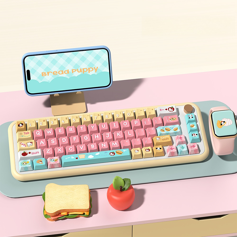 Bread Puppy Cherry Profile Dye Sub PBT Anime Keycaps Set