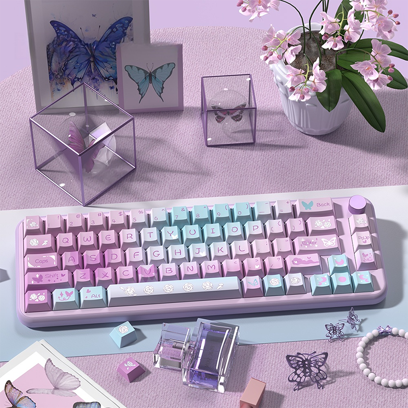 Butterfly Cherry Profile Dye Sub PBT Keycap Set