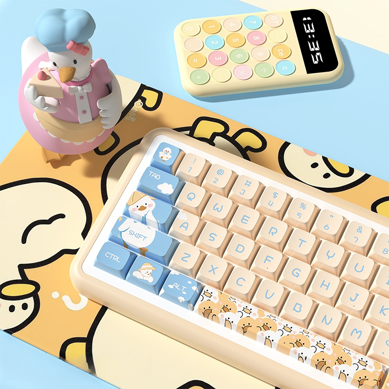 Cute Duck 144 Key XDA Profile Dye Sub PBT Anime Keycaps Set