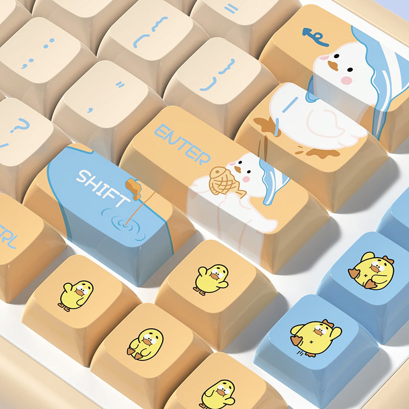 Cute Duck 144 Key XDA Profile Dye Sub PBT Anime Keycaps Set