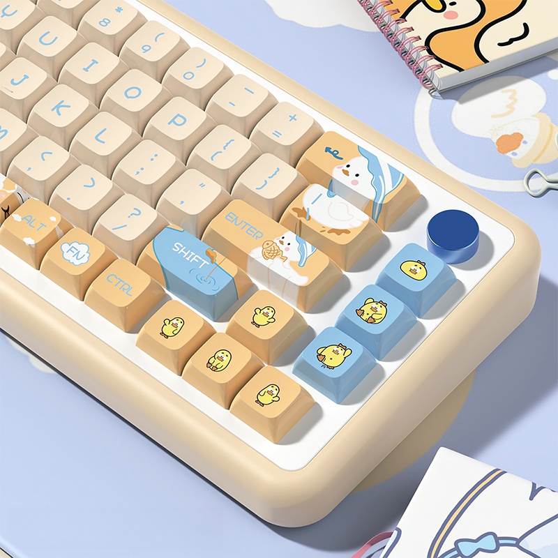 Cute Duck 144 Key XDA Profile Dye Sub PBT Anime Keycaps Set