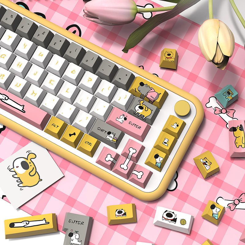 Dog Lovely Cherry Profile Dye Sub PBT Anime Keycaps Set