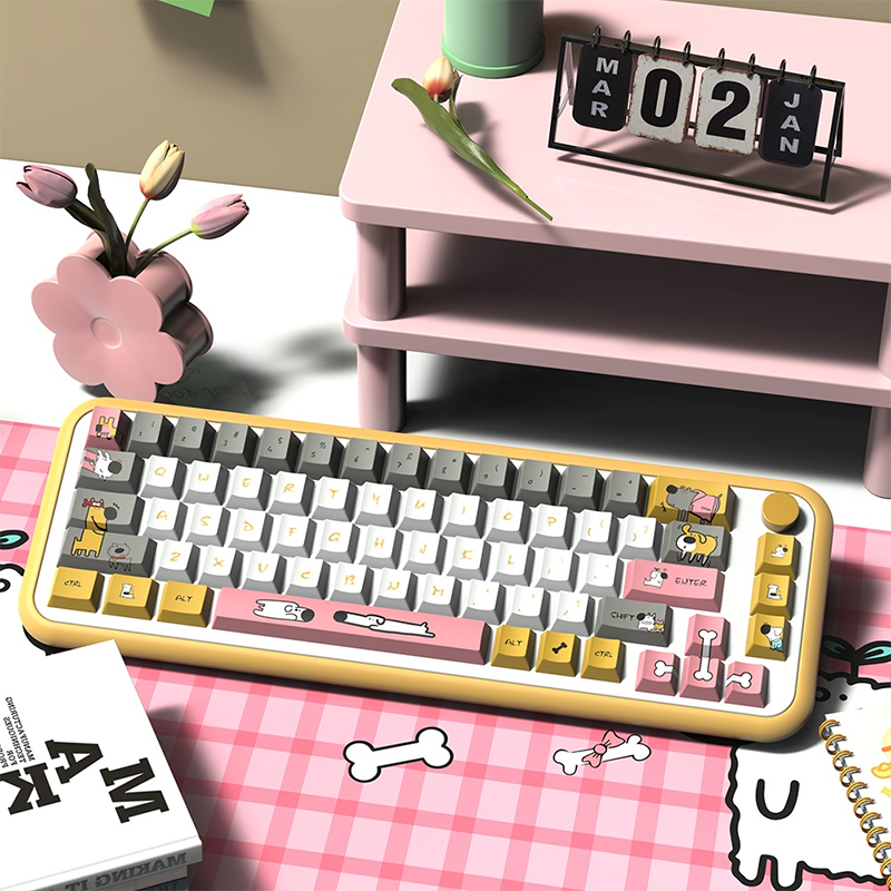 Dog Lovely Cherry Profile Dye Sub PBT Anime Keycaps Set