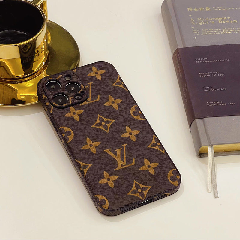 BROWN MONOGRAM CUSTOM SIDE iPhone Case