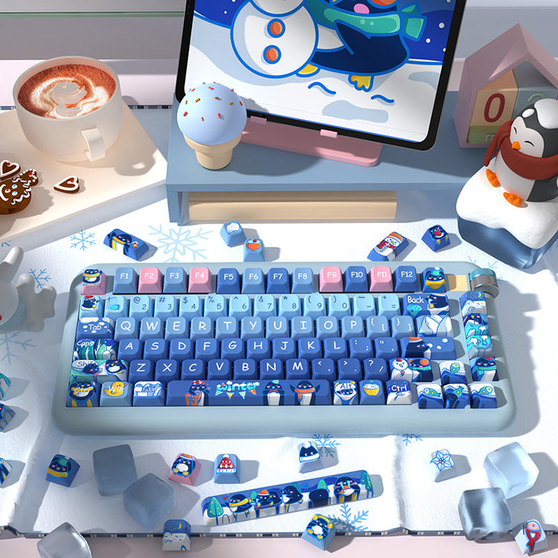 Penguins and Winter MDA Profile Dye Sub PBT Keycap Set