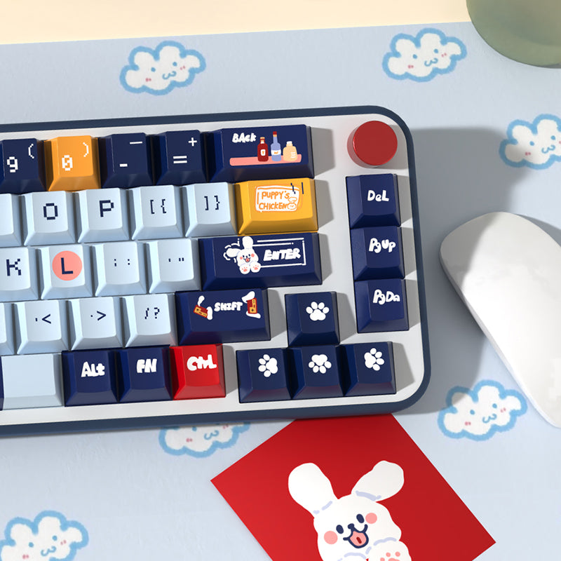 Play Puppies Cherry Profile Dye Sub PBT Anime Keycaps Set