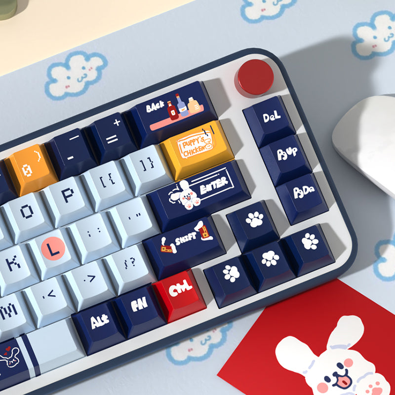 Play Puppies Cherry Profile Dye Sub PBT Anime Keycaps Set