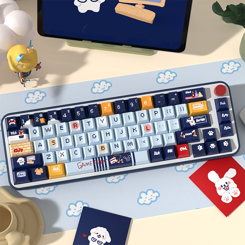 Play Puppies Cherry Profile Dye Sub PBT Anime Keycaps Set