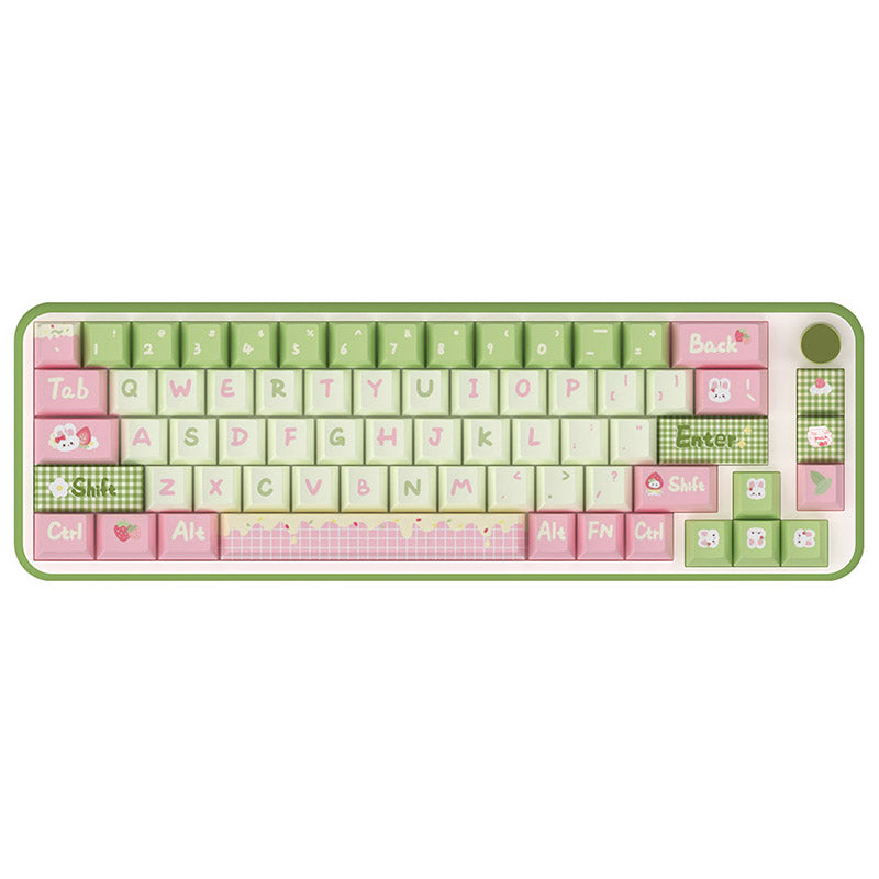 Strawberry Milk Bunny Cherry Profile Dye Sub PBT Keycap Set