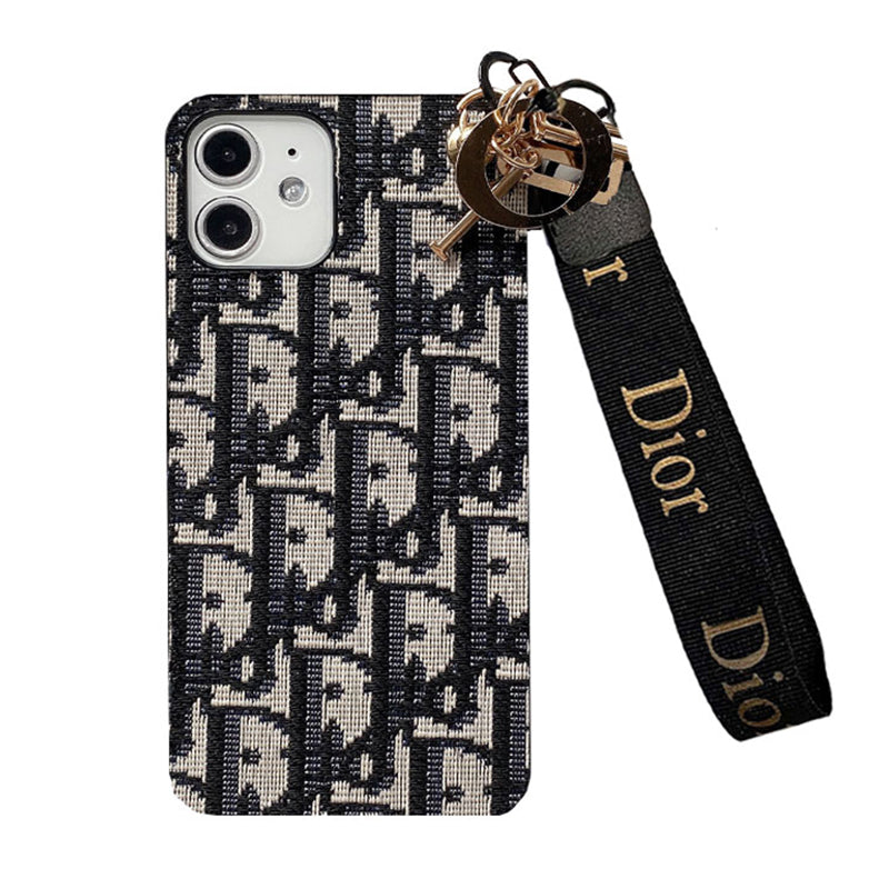 Luxury CD Black iPhone Case With Strap